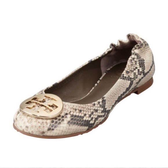 Tory Burch Ballerina Flats Reva Snake Print Size 7 - Picture 2 of 8